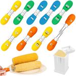 AUGSUN Corn Holders,18Pcs/9Pairs Corn Cob Holders with Butter Spreader, Corn on The Cob BBQ Fork Skewers for Home Cooking Parties Camping