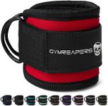 Gymreapers Ankle Straps (Pair) For Cable Machine Kickbacks, Glute Workouts, Lower Body Exercises - Adjustable Leg Straps with Neoprene Padding (Red, Pair)