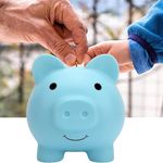 Piggy Bank for Boys Girls Toddlers Kids Adults,Cute Coin Cash Money Box,Unbreakable Money Bank Decoration Savings Coins Cash Fun Gift (Blue)