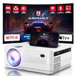 4K Projector Boss S13A Full HD 1980 x 1080, 4000 Lumens 4000:1 Contrast Ratio, 60,000 Hours Life | Ideal for Home, Office,Educational Use | Bluetooth, USB, HDMI, AV, AUX, WiFi, APP Support Projecteur