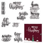 Hying Merry Christmas Words Clear Stamps for Card Making, Let it Snow Letters Transparent Rubber Stamps Xmas Words Message Stamp Seal for Crafting DIY Scrapbooking Photo Album Decorations