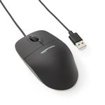 Amazon Basics 3-Button USB Wired Computer Mouse (Black), 1-Pack