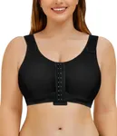 BRABIC Front Closure Compression Mastectomy Everyday Bra for Women Post Surgery Support with Adjustable Straps Wirefree Black