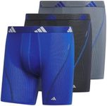 adidas mens Performance Mesh Boxer Brief Underwear (3-pack) Engineered for Active Sport With All Day Comfort, Team Royal Blue/Legend Ink Blue/Onix Grey, Large