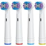 Replacement Toothbrush Heads for Oral-B, 4 Pack Replacement Heads Compatible with Oral B Braun Electric Toothbrush (4 Pack)