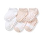 Burt's Bees Baby Unisex Baby Socks Ankle or Crew Height Made with Soft Organic Cotton, 6 Packs with Non-Slip Grips for Babies, Pastel Pink, 3-12 Months