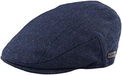 TruClothing Mens Flat Cap Wool Herringbone Tweed Vintage Classic 1920s Unisex Del Boy - Navy M