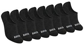 Saucony Women's 8 Pairs No Show Cushioned Invisible Liner Socks, Black Basic (8 Pairs), Shoe Size: 6-10