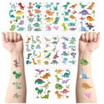 10 Sheets Dinosaur Temporary Tattoos for Kids,Waterproof Fake Tattoos,Kids Tattoo Stickers for Boys Girls Fans Children's Tattoo Stickers Birthday Loot Party Bag Filler Favors (Dinosaur Tattoos)