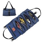 FIREDOG Roll Up Tool Bag, Wrench Roll Up Pouch Multi-Purpose Canvas Tool Roll Organize (Blue)