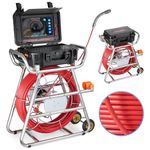 VEVOR Sewer Camera, 328 ft/100m, Self-Leveling Drain Camera with 10.1" Touchscreen, 512Hz Transmitter & Distance Counter, IP67 Snake Plumbing Cameras with Lights-12 LED, 32GB Card for Duct Pipe