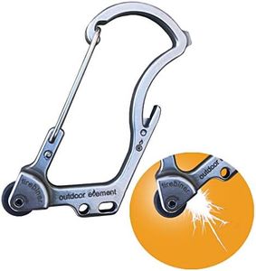 OUTDOOR ELEMENT Firebiner 6-in-1 Fire-Starting Carabiner EDC Emergency Multitool -Keychain,Utility Blade,Bottle Opener,& more