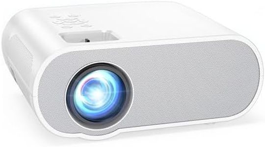 HOMPOW Projector, Native 1080P Full HD Bluetooth Projector with Speaker, Outdoor Portable Movie Mini Projector Compatible with Laptop, Smartphone, TV Stick, Xbox, PS5