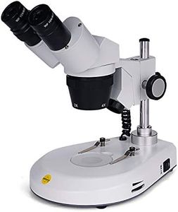 Swift S306S-20-2L 20X/40X/80X Magnification Forward Mounted 360° Rotatable Binocular Stereo Microscope, Wide-field 10X and 20X Eyepieces,Upper and Lower LED Lighting,Reversible Black/White Stage Plate