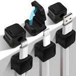 Cable Holder Cable Clips, 6 Pieces Magnetic Desk Cable Organizer, Cable Management, Strongly Adhesive Self-Adhesive Cable Holder for Bedside Table, Kitchen Appliance, Office Cable (Black)