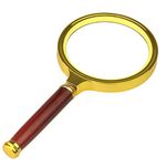Zurato Double Glass 3X High Power Antique Handheld Magnifying Glass for Reading, Soldering, jewelries, maps, Great for Gifting (3X, 80MM, Gold + Red)
