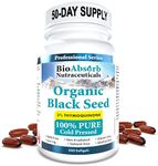 Black Seed Oil Organic Cold Pressed Capsules, 50-Day Supply of 2000mg Black Cumin Seed Oil (Nigella Sativa) (200 Black Seed Oil Capsules)