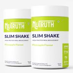 NUTRUTH-High Protein Meal Replacement Pineapple Flavoured Slim Shake | 21 Gm Protein/Serving | Weight Control & Management Protein Shake (500 Gm) (Pack of 2)