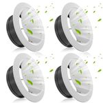 4 Inch Round Vent Cover, 4 PCS ABS Adjustable Soffit Vents, White Ceiling Vent Covers for Living Room, Closet, Kitchen, Bathroom, Office Ventilation, Ceiling Air Vent (4 Pcs 4 INCH)