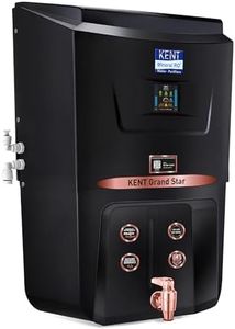 KENT Grand Star RO Water Purifier | RO+UV+UF+TDS Control+Alkaline+Copper+UV in Tank |.0001 Micron RO Membrane | Auto Flush Feature | 9L Tank | 20 LPH | Ideal For Borewell/Tanker/Municipal Water |Black