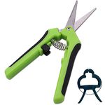 Ziggy Professional Floristry Pruners (with 20 Free Plant Clips). All-Purpose Garden Scissors/secateurs. Designed for Shaping and Pruning Plants and Taking Cutting in The Garden or Greenhouse.