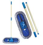 Livronic® Wet and Dry Cotton Pad Floor Mop with 5 Feet Long Handle, 24 inch Head with Cotton Refill (Blue)