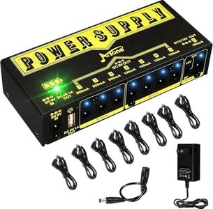 AITONE Pedal Power Supply 9V 12V 18V Rechargeable Battery Guitar Pedal Board with 8 Isolated DC Output USB Port 100/500mA (A-P05)
