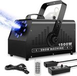 Fake Snow Machine with 9LEDs Light - 1500W Artificial Snow Making Machine with 7 Color Lights Effect Snowflake Maker by Remote Control for Kids Wedding Party Stage Christmas Decorations