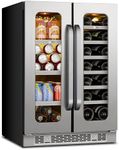 Whynter Beverage and Wine Fridge 24inch Undercounter or Freestanding Wine Cooler Refrigerator with Glass Door(4.1 cu.ft)