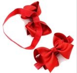 Baby Girl Headbands 4 pack baby bows headband, Baby Girl Gift, Newborn Headbands for Baby Girl Bows (red, pink, purple, fuchsia)