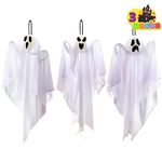 JOYIN 3 Pack Halloween Party Decoration 27.5" Hanging Ghosts, Cute Flying Ghost for Front Yard Patio Lawn Garden Party Décor and Holiday Decorations