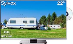 SYLVOX 22 inch RV TV, FHD 1080P 12V Caravan TV with DVD Player Built in, Tuner DVB-C/T2/S2, Digital Audio, HDMI USB, Sleep Timer, FM Radio Function, Small TV for Motorhome, Campervan, Kitchen, Home