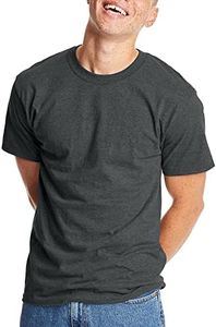 Hanes Men's Short-Sleeve Beefy T-Shirt,Charcoal Heather,Small