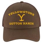 Concept One Unisex Adult Yellowstone Adjustable Snapback Mesh Snapback Trucker Hat with Curved Brim Baseball Cap, Brown, One Size