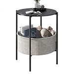 Round End Table, 2-Tier Side Table 