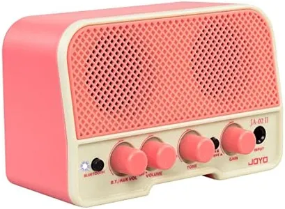 JOYO 5W Mini Practice Guitar Combo Amp Rechargeable Small Guitar Headphone Amplifier Clean Overdrive Two Channels with Bluetooth (JA-02 II Pink)