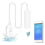 Water Alarm Sensor, WiFi Water Leak Detector, Overflow Flood Leakage Alerts, Remote Monitoring Leaker for Water Heater Basement Sewage Pump, TUYA/Smart Life APP Notification