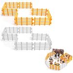 Uoeo 40 Pcs Farm Fence Toys Plastic Wooden Corral Fence Toys Horse Corral Accessories Playset Plastic Garden Fence Toys for Farm Barn Paddock Horse Stable,Farm Animal,Cake Toppers