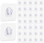 40 Pack Clear Wall Hooks, Command S