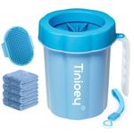 Tinioey Paw Cleaner for Dogs Medium Small Breed with Handle | Dog Paw Cleaner to Clean Muddy Paws | Dog Foot Cleaner Paw Washer for Dogs & Pets| Dog Feet Washer (Blue)