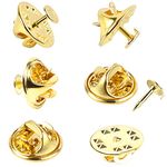 MAYCREATE® 50PCS Metal Pin Backs Pin Combo, Pin Backs for Badge, Enamel Pin, Brooch Pin Replacement Locking Pin Backs for DIY Brooch Sewing, Tin Box Packing, 4mm, Golden
