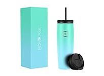 IRON °FLASK Nomad Tumbler - 710 ml, 2 Lids (Straw/Flip), Vacuum Insulated Stainless Steel Bottle, Double Walled, Thermo Coffee Travel Mug, Water Metal Canteen