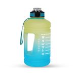 SOLARA 2.2L Sipper Water Bottle with Motivational Time Marker, Sipper Bottle for Adults, Water bottle for Gym, Office, Blue Hawaii, 2.2L