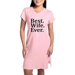 CafePress Best Wife Ever Women's Nightshirt, Soft Long Pajama Shirt, Cotton PJs/Pyjamas Pink