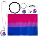 Bisexual Gifts,Bi Gifts for Women,Bi Sexual Pride,Bisexual Pride Stuff,Bisexual Accessories,Bisexual LGBT Things,Bi Pride Accessories,Bi Pride Flag,Bisexual Pride Jewelry,Bisexual Necklace,Bi Merch, Pink, Purple, Blue, Large