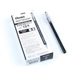 Pentel Mattehop Matte Gel Rollerball Pen, Art, Sketching, Journaling, 1.0mm Medium Point Size, Black Ink, Box of 12