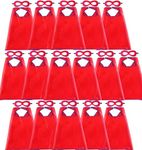 D.Q.Z Super Hero Capes for Kids Bulk with Masks Girls Boys Superhero Dress Up Party-16 Pack (Red)