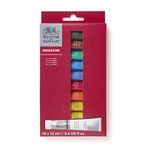 Winsor & Newton 0890001 Gouache Starter Set, Vibrant Matte Gouache Colours in 12 ml Tubes - 10 Colours