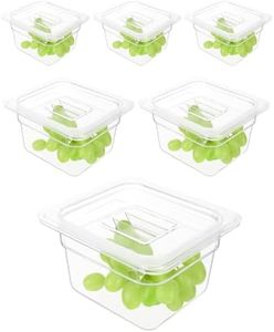 WELKOR 6 Pack Food Pan with Lids,1/6 Size Shatterproof Stackable Plastic Hotel Food Pan for Party, Catering, Home kitchens Meal Prep,-40°F to 212°F (1.62QT(1.53L), 1/6 size 4" deep)