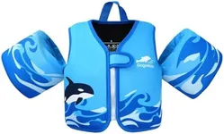 Gogokids Kids Swim Vests, Toddler Floaties with Removable Floats for 20-50 lbs Girls and Boys, Pool Float Jacket with Arm Water Wings for 2-6 Year Old Children